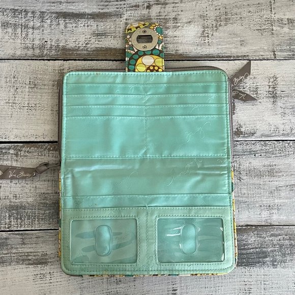 Vera Bradley Turn Lock Wallet Lemon Parfait - Picture 3 of 9